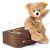 Teddy Fynn 28 cm beige m Koffer