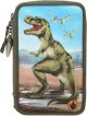 Dino World 3-fach Federstaschen mit LED Licht                         1119